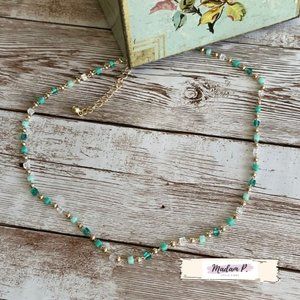 Boho Choker Glass  Beaded Necklace